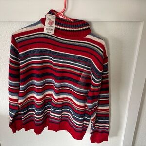 Tiara Women's Large Turtleneck Striped Sweater NWT